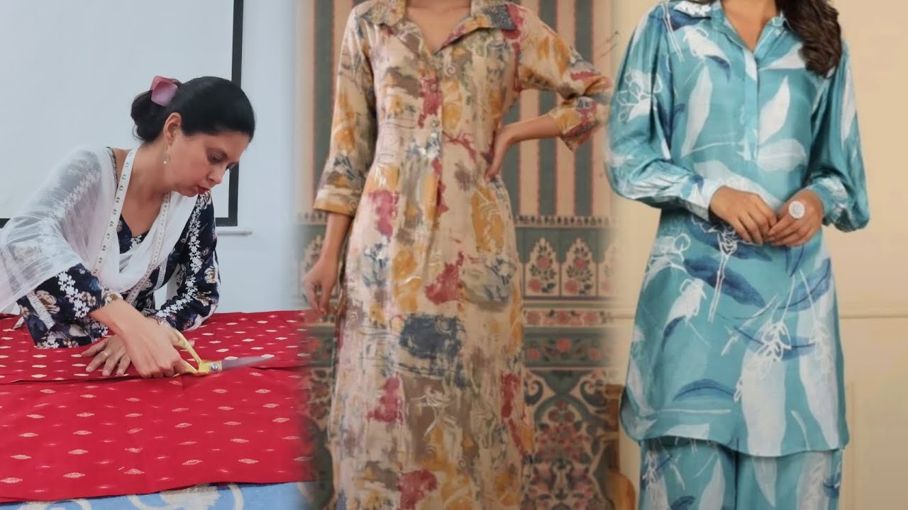 Ladies Pathani Kurti ki Cutting ki Detail Video Gol Daman single pleat