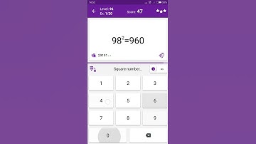 Math Tricks - Training mode - square numbers between 90 and 99 - level 096 (Number Keyboard)