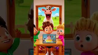 The Cow Joined My Online Class! 🐄💻😂 | Funny 3D Kids Animation #Shorts