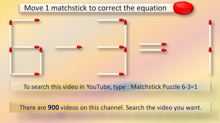 Matchstick Puzzle 6-3=1