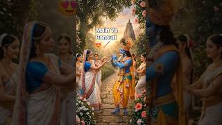 Puch Rahi Radha Batao Girdhari 💙 | Radha Ya Bansuri? 💞🪈 | Radha Krishna Love Status #shorts