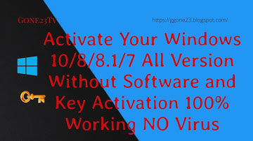Activate Windows10  8  8.1  7 All Version Without Software and key activation 100% Working No Virus