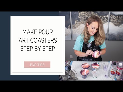 How to make acrylic pour art coasters | Step by step guide