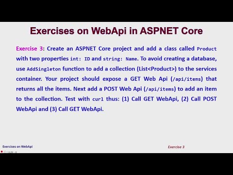 Exercises on WebApi in ASPNET Core - Ex 3