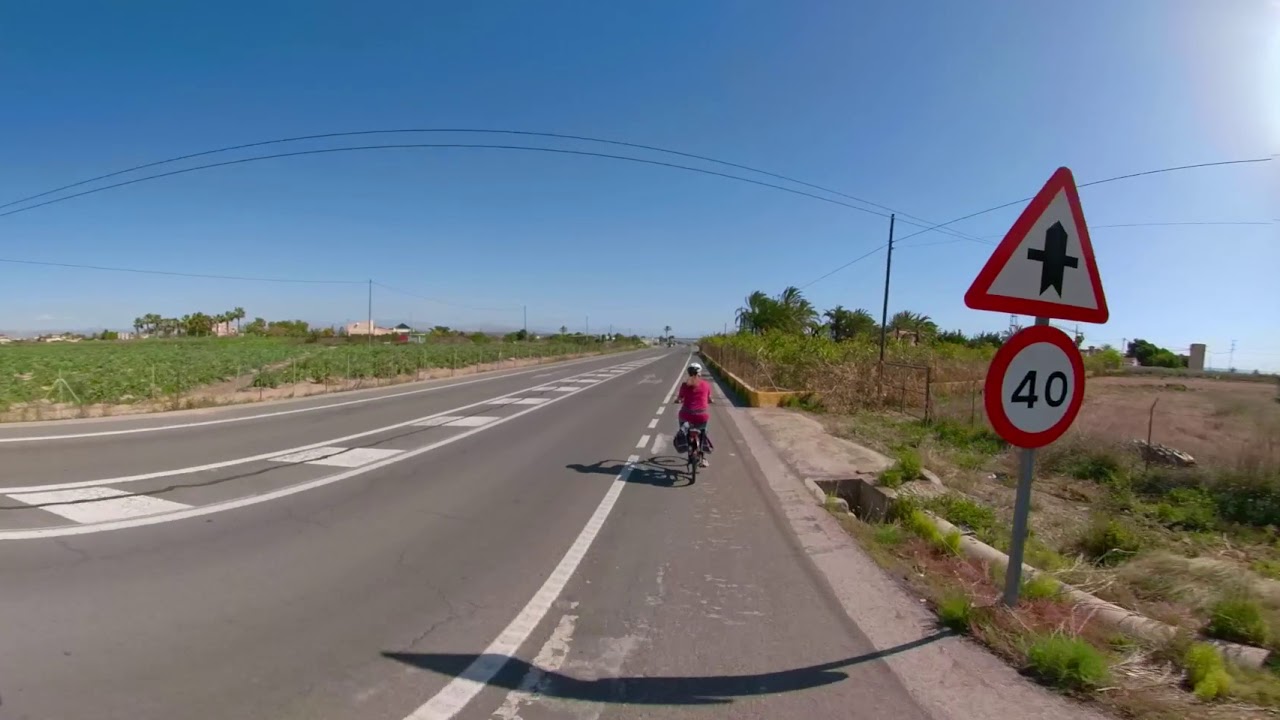 Spanien im März 2018 Mit dem Fahrrad von La Marina nach