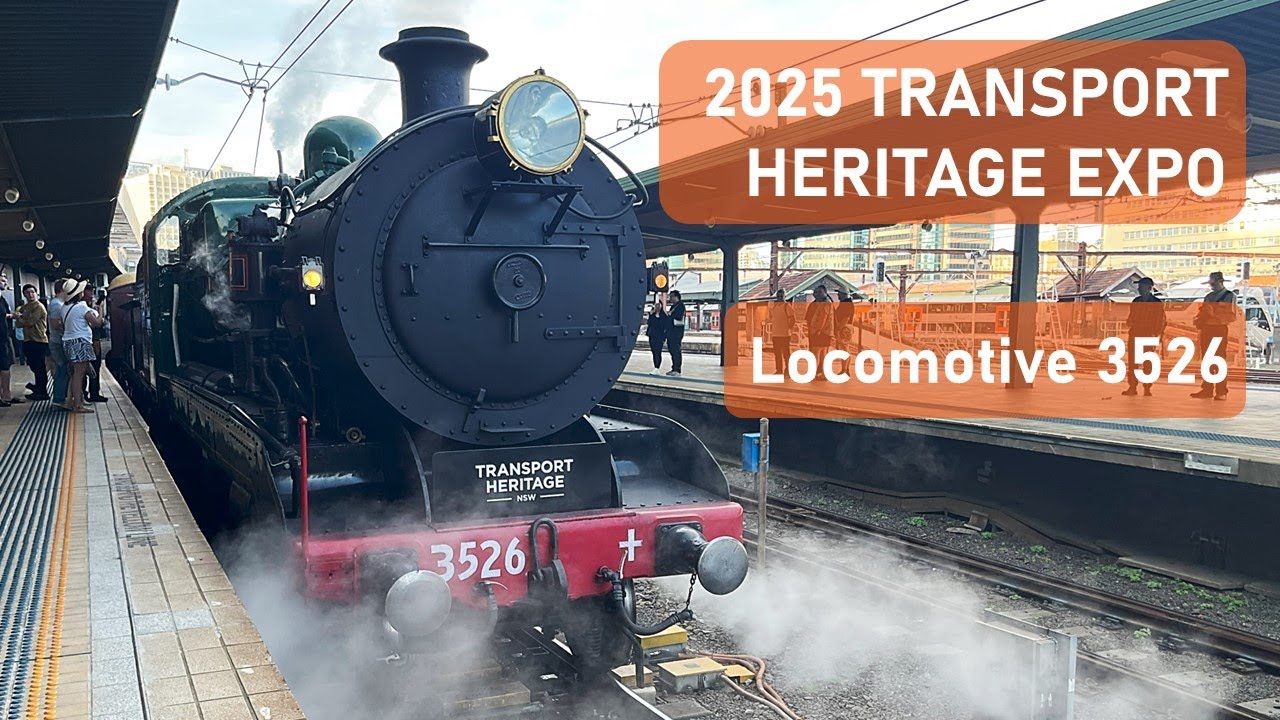 Loco 3526 Departing Central | 2025 Transport Heritage Expo - YouTube