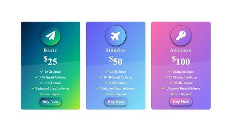 Pricing Table design Using HTML & CSS [2020]