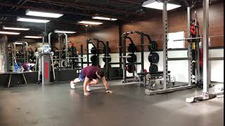 Foot forward 4 point stance to sprint