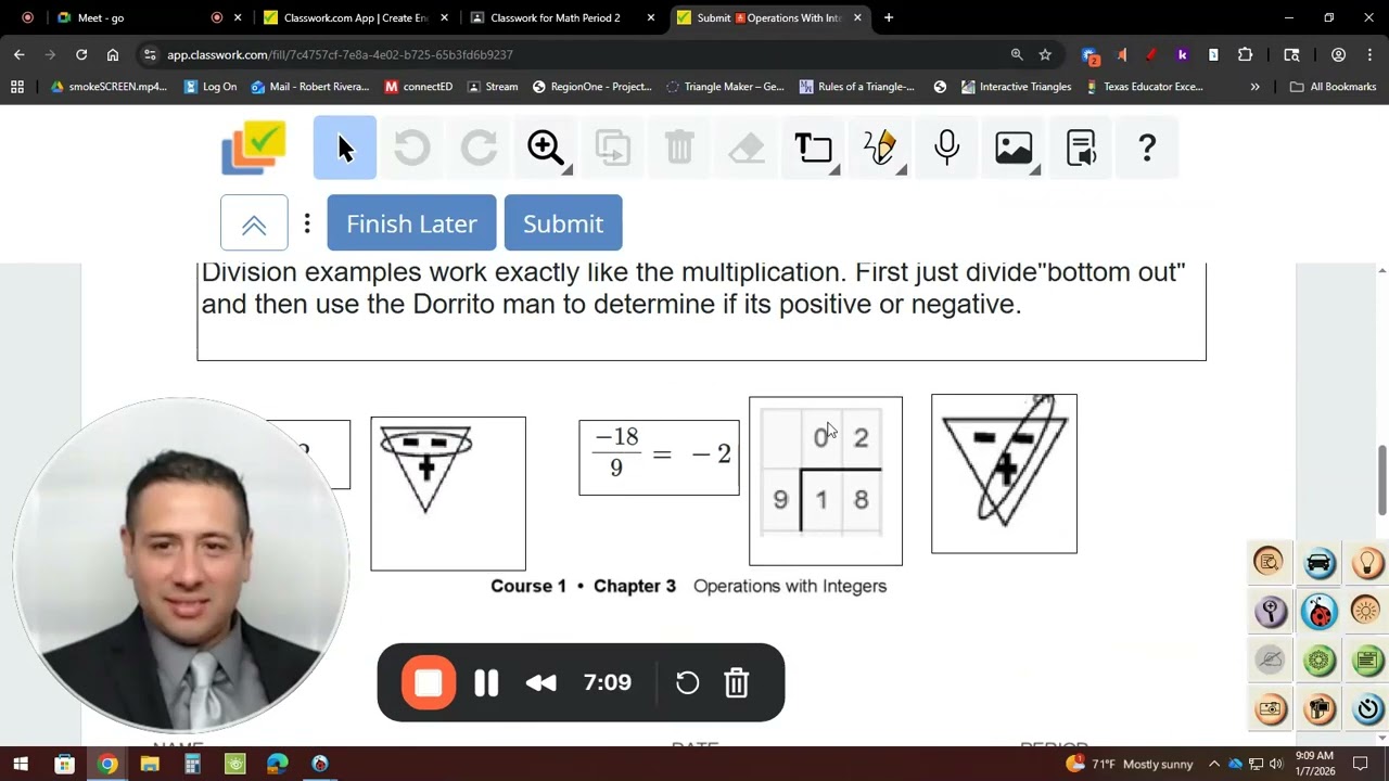 🚼Operations With Integers MIX  EXPLORE January 7, 2026 HW(2,5,6,7)