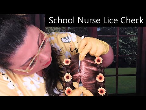 ASMR School Nurse Lice Check (Tweezers, Scalp Check, Lice Comb, Whispering) Medical Roleplay