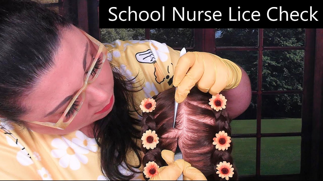 ASMR School Nurse Lice Check (Tweezers, Scalp Check, Lice Comb, Whispering) Medical Roleplay