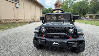 First Ride On 12V Licensed Jeep Wrangler Rubicon Ride on Toys, Jeep Car for Kids with Remote Control
