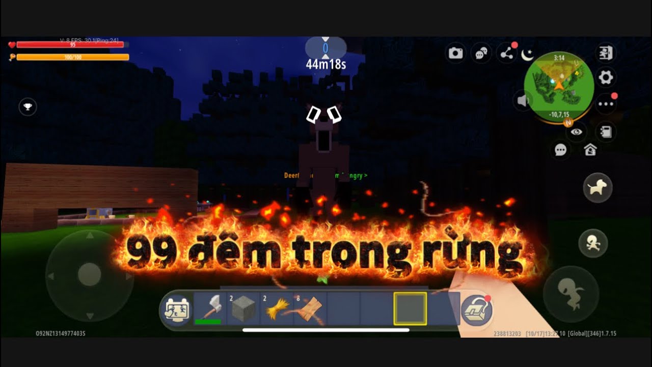 99 đêm trong rừng phiên bản mini world be like: