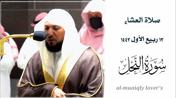 تلاوة هادئة مسترسلة من الشيخ ماهر المعيقلي | لما تيسر من سورة النحل | صلاة العشاء 13 ربيع اﻷول 1443