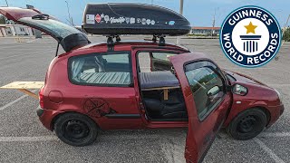 Touring The World's Smallest CamperVan / Renault Clio 2003 Conversion / DIY Camping Car / VanTour