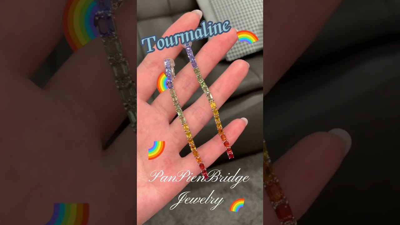 No.1🌈Rainbow colored tourmaline earrings🌈