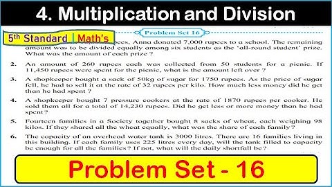 problem set 16 class 5 math | chapter 4 multiplication and division | problem set 16 class 5 maths