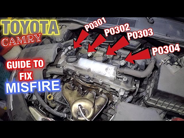 Toyota Camry Cylinder 1 to 4 MisFire, fix it yourself  P0301 P0203 P0303 P0304 (DIY) Guide class=