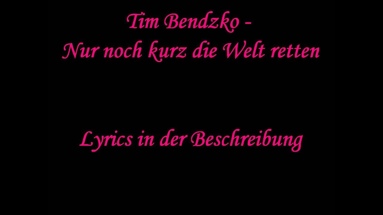Tim Bendzko Nur Noch Kurz Die Welt Retten Karaoke