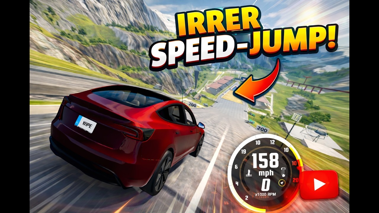 Wie weit fliegt ein TESLA Model 3 auf der XXL Sprungschanze? | BeamNG