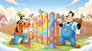 Pertarungan Gila Melukis Pagar ala Goofy vs Mickey! Warna di Mana-mana! | Animasi Lucu Goofy & Mi...