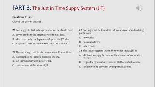 IELTS listening actual test Part 3: The Just in Time Supply - JIT (answer+ transcript)