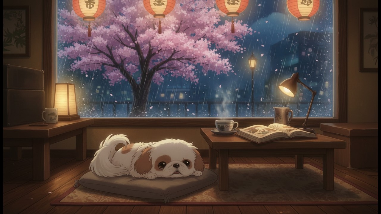 Late Night Sakura Café ☕ Soul R&B Study Music for Deep Focus (1 Hour)