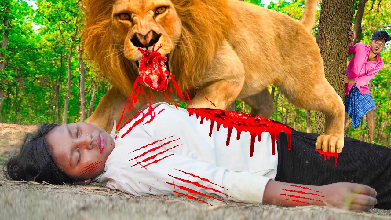 Lion Attack On Village School Girl In Forest | Lion Attack Stories | Tiger Attack Stories