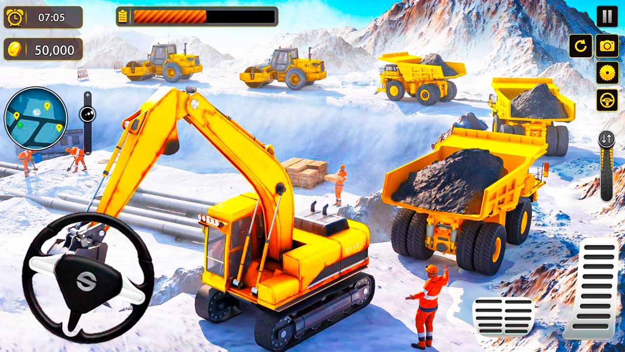 Snow Offroad Construction Excavator Game - Luxury JCB Construction 3D #5 | Android GamePlay
