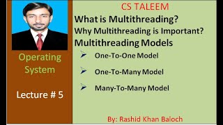 Lec-5: Multithreading Models in urdu, Operating System