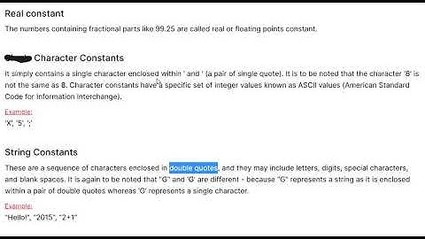 char & string constants