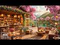 Happy March Spring Morning 🌸 Cozy Coffee Porch Ambience &amp; Soft Piano Jazz Music for Studying, Work