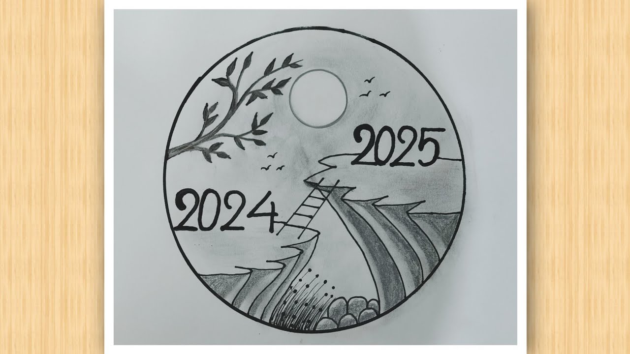 Easy Drawing Happy New Year 2025 2025 New Drawing Pencil Drawing Easy Maxresdefault