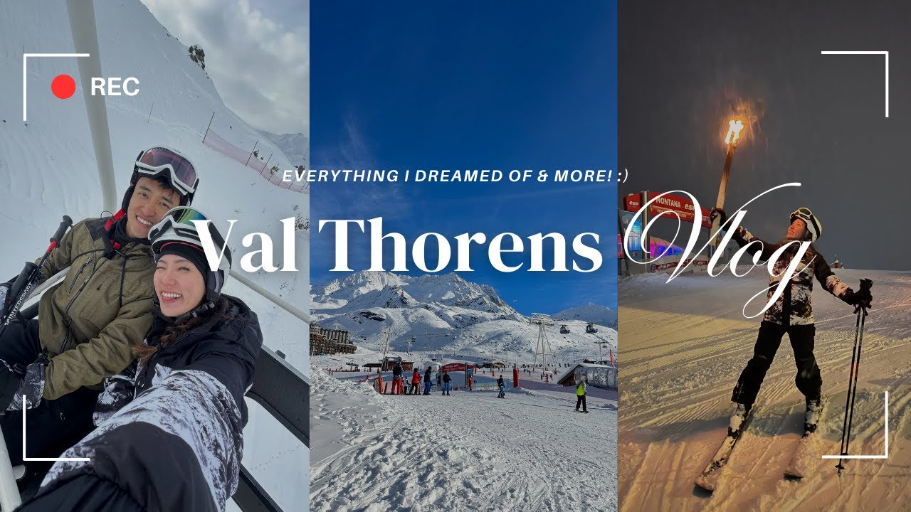 [VLOG] Skiing in French Alps | December in Val Thorens, night ski with fire torch, LBS Snow Trek ⛷️