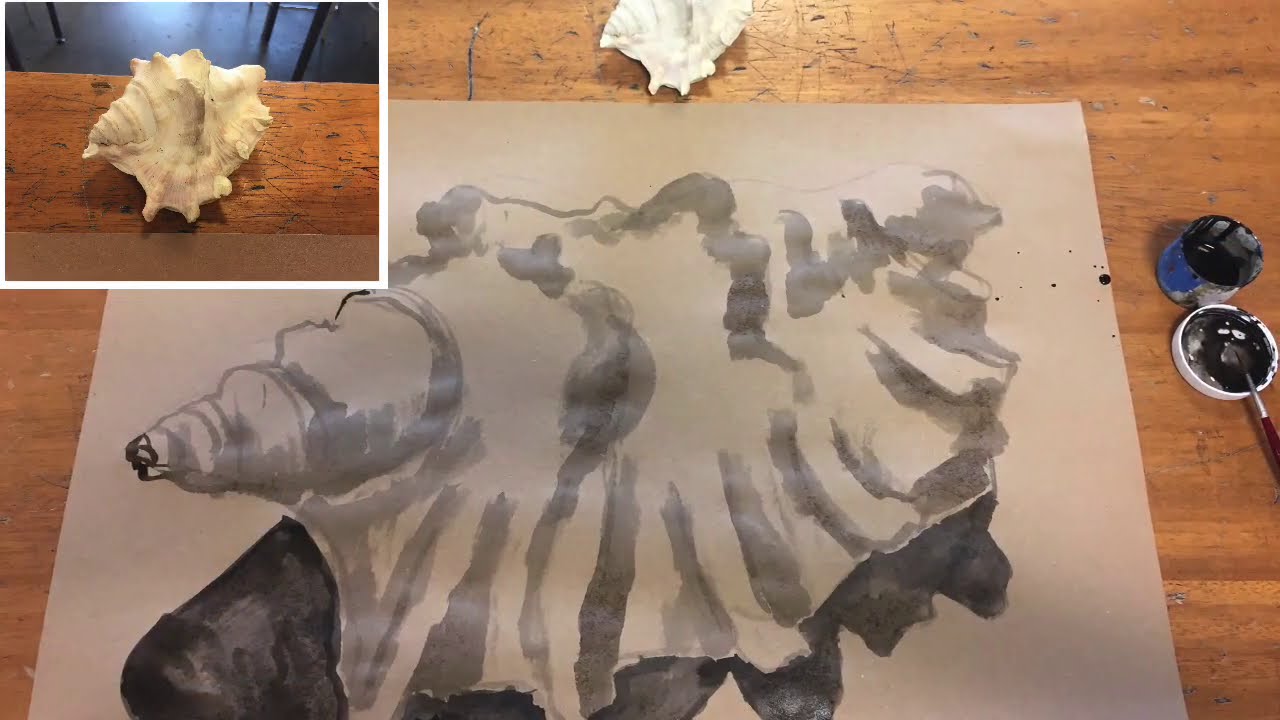 DRAWING WITH INK: shell basic form - YouTube