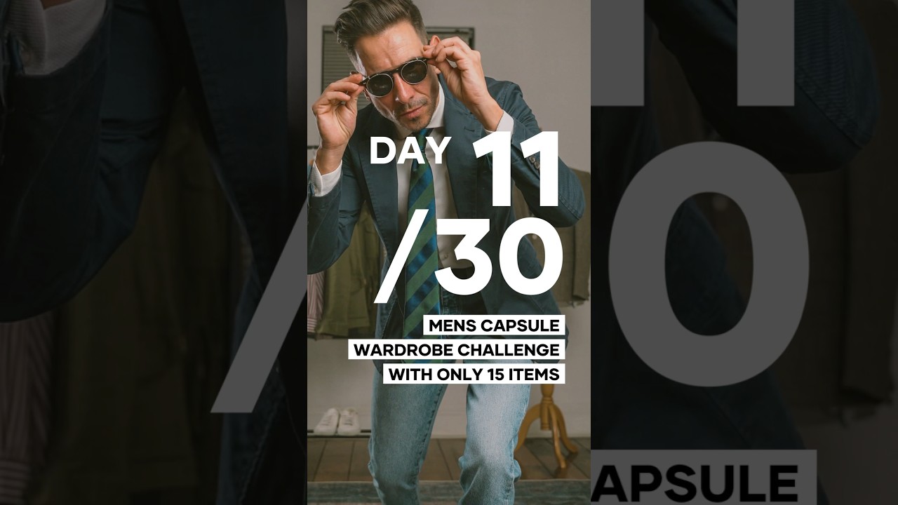 30-дневная капсула – День 11: сочетание темно-синего блейзера и джинсов для образа в стиле преппи...