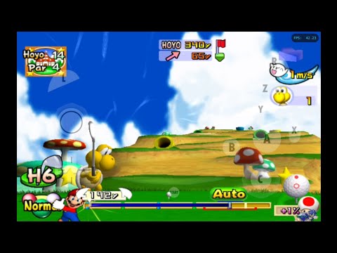 Mario Golf: Toadstool Tour (Dolphin Android) - Peach's Castle Grounds Hole 14 - Birdie with Koopa