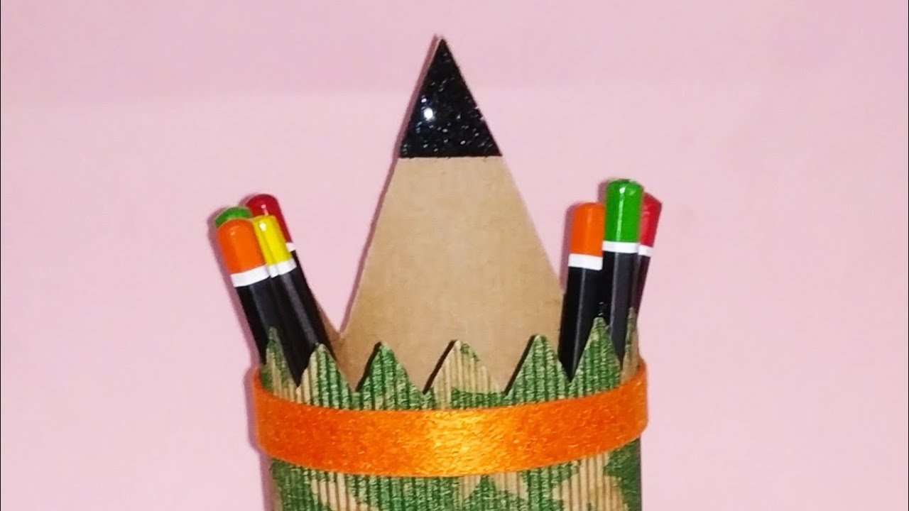 Diy how to make easy pencil holder YouTube