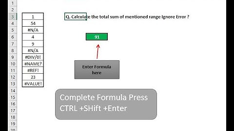 Calculate the total sum of mentioned range Ignore Error