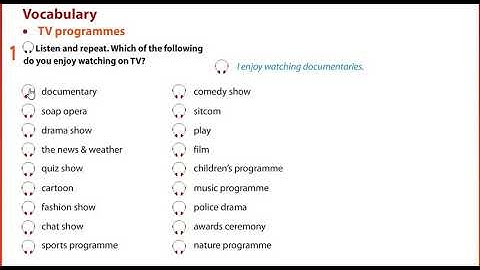 7 grade module 6 Vocabulary TV programmes