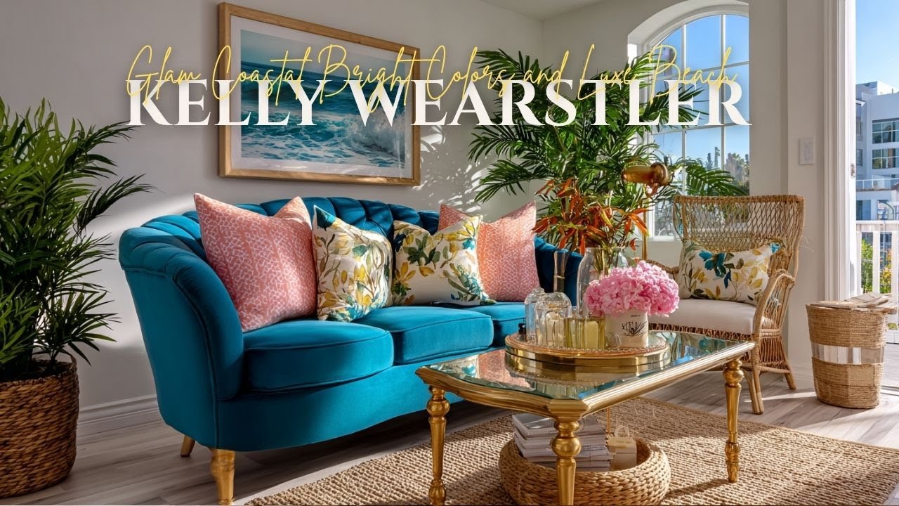 Glam Coastal Style by Kelly Wearstler  Bright Colors and Luxe Beach Decor Tips
