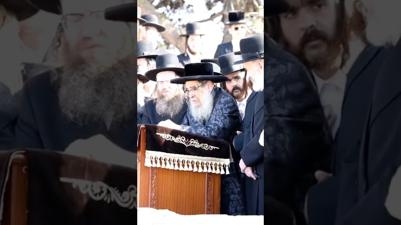 כ"ק האדמו'ר מסאטמאר במעמד הקריעה מול מקום המקדש בדמעות שליש