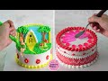 Little Fairy's House Cake Decorations and Rose Flowers Cake Tutorials | Part 444