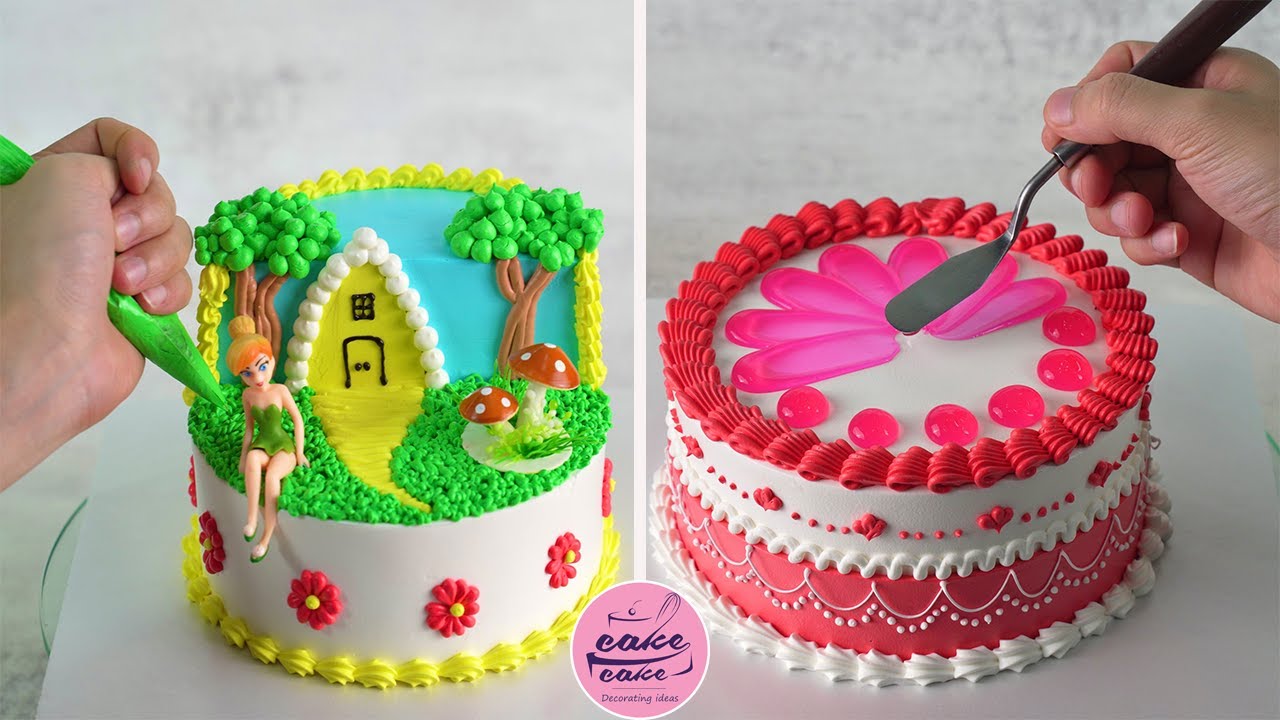 Little Fairy's House Cake Decorations and Rose Flowers Cake Tutorials