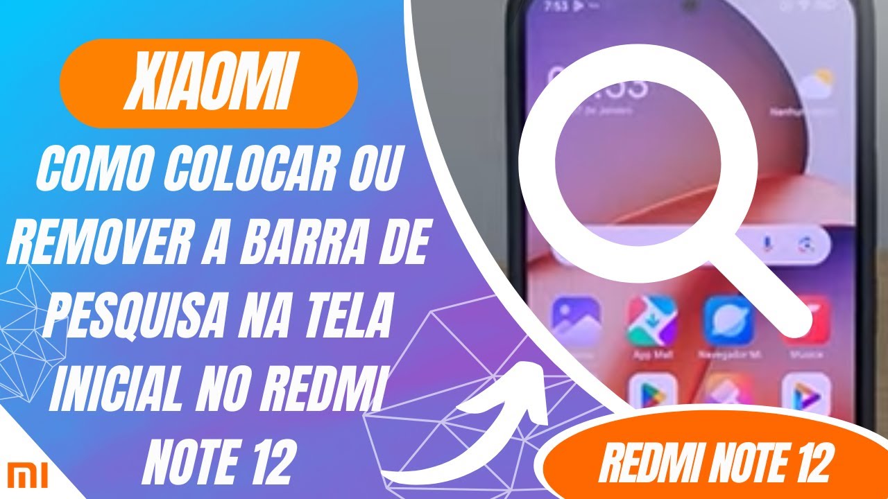 Como colocar ou remover a barra de pesquisa na tela inicial no Redmi Note 12 - Passo a passo