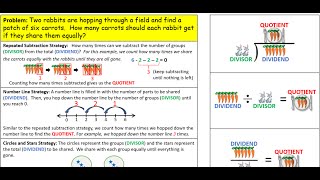 3rd Grade Division Strategies:  Repeated Subtraction, Number Line, and Circles and Stars Guide