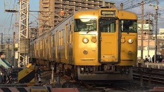 【4K】JR伯備線　普通列車115系電車　ｵｶD-12編成