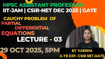Cauchy problem of partial differential equation | PDE Lec - 3 | BY VARSHA MAM | CSIR NET | GATE 2026