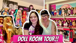 MY FRIEND’S DOLL COLLECTION ROOM TOUR! American Girl, Barbie, Rainbow High, Monster High