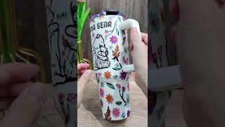 Mama Bear Floral Style | Birthday Gift For Mom, Grandma | 3D Printed Personalized 40oz Tumbler